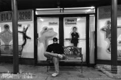 A dancer's father dutifully waits on one of the benches in the cold for his daughter to finish her evening class at Generations in Uptown Westerville. My Final Photo for Jan. 15, 2015.