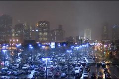 Downtown Columbus Ohio on foggy night. My Final Photo taken  Nov. 17, 2004.Photo Copyright 2004 Gary Gardiner. Not to be used without written permission detailing exact usage. Photos from Gary Gardiner, may not be redistributed, resold, or displayed by any publication or person without written permission. Photo is copyright Gary Gardiner who owns all usage rights to the image. Low resolution photo with watermark.