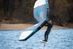A wing foil boarder glides into the wind leaving behind his two companions who had difficulty navigating in the choppy winds on Hoover Reservoir Monday afternoon. My Final Photo for November 6, 2023.