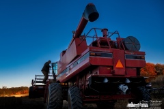 Kevin Scott steps down from his combine harvesting soybeans at the Braun Farm about 10 minutes after sunset. My final Photo for November 13, 2023. 