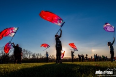 The Otterbein Marching Band and Flag Corp held its final practice of the year with a sundog rainbow adding a set of different colors to the sunset sky. My Final Photo for November 9, 2023.