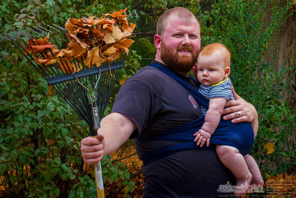 The family that rakes leaves together …