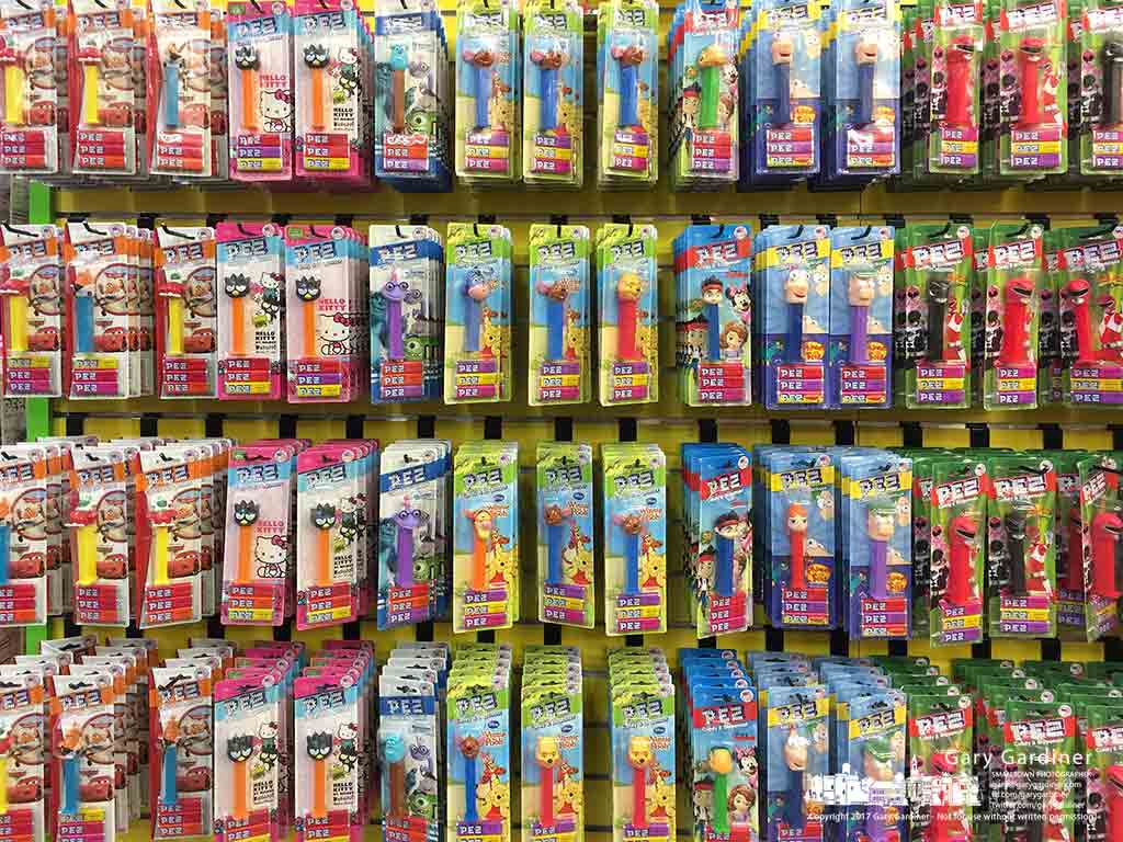 An abundance of Pez candy dispensers covers a display wall at Jungle Jim’s in Cincinnati, Ohio. My Final Photo for Jan. 16, 2017.