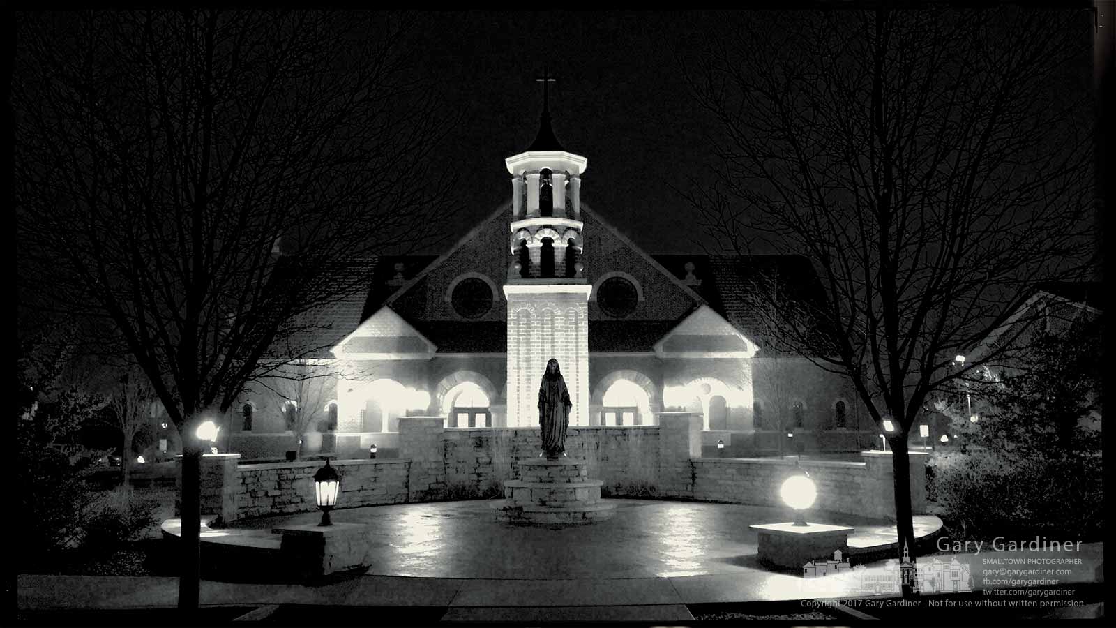 Before sunrise on the last day of winter at St. Paul the Apostle Catholic Church in Westerville, Ohio. My Final Photo for March 19, 2017.
