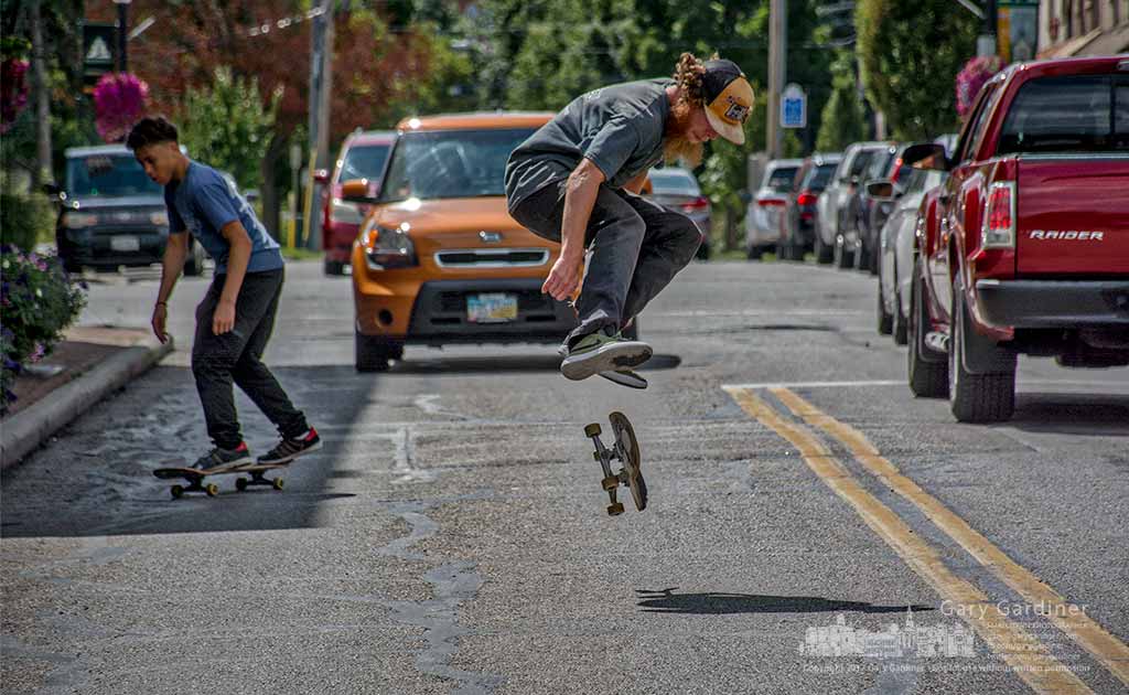 Skateboarders on College