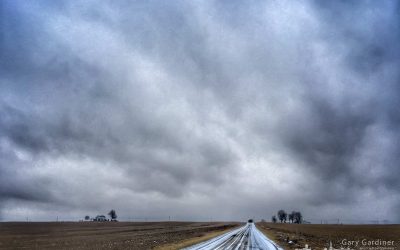 Snowy country road