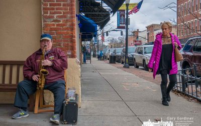 Solitary saxophone