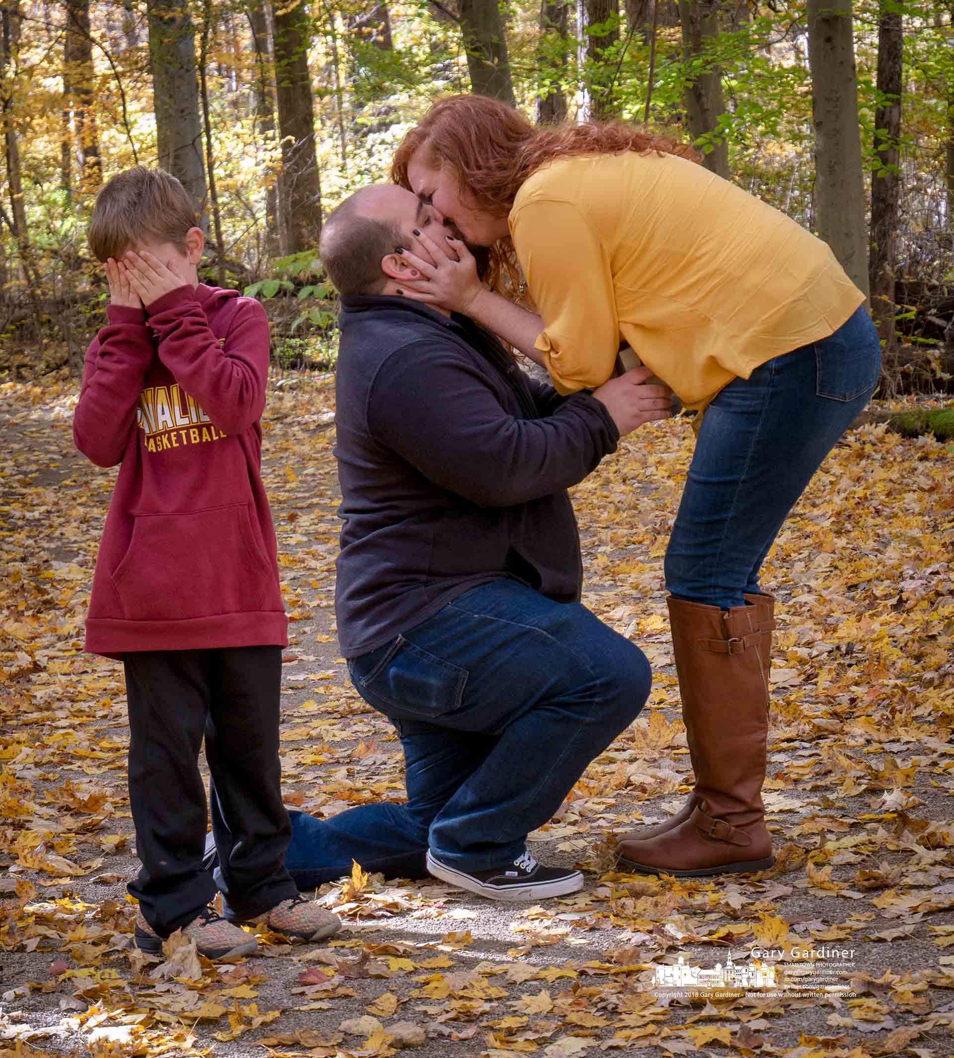 Eight-year-old Kai reacts as his father, Andy Rodriguez, proposes to Olivia Salyers on a trail at Blacklick Park. My Final Photo for Nov. 4, 2018.