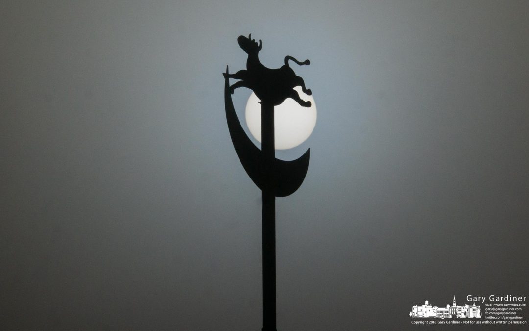 The cow, the moon, and a foggy sun