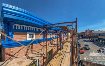 Blue Cornice Color Under Blue Skies