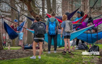 Student Hanging Hammock Hangout