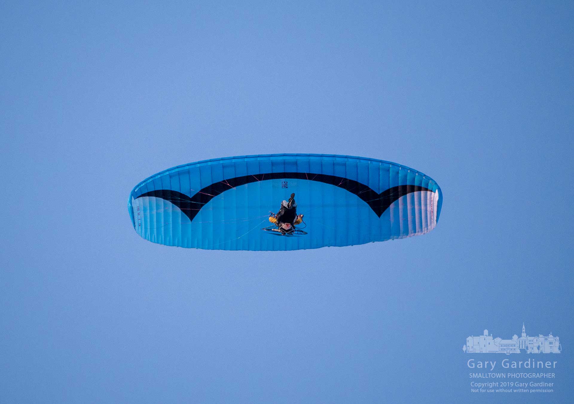 A parasailer floats over one of the fields at the Westerville Sports Complex on Cleveland Ave. just as the sun sets. My Final Photo for Oct. 13, 2019.
