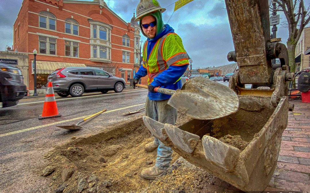 Man And Shovel Finishes Job