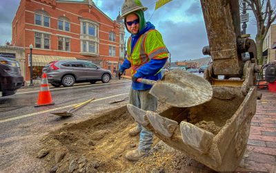 Man And Shovel Finishes Job