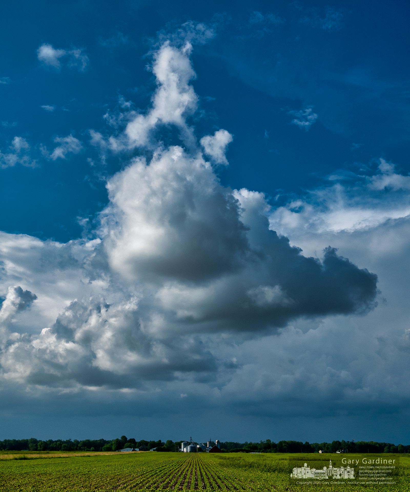 A large cloud forms in the sky over a farm on Miller Paul Road in Licking County, Ohio. My Final Photo for June 28, 2020.