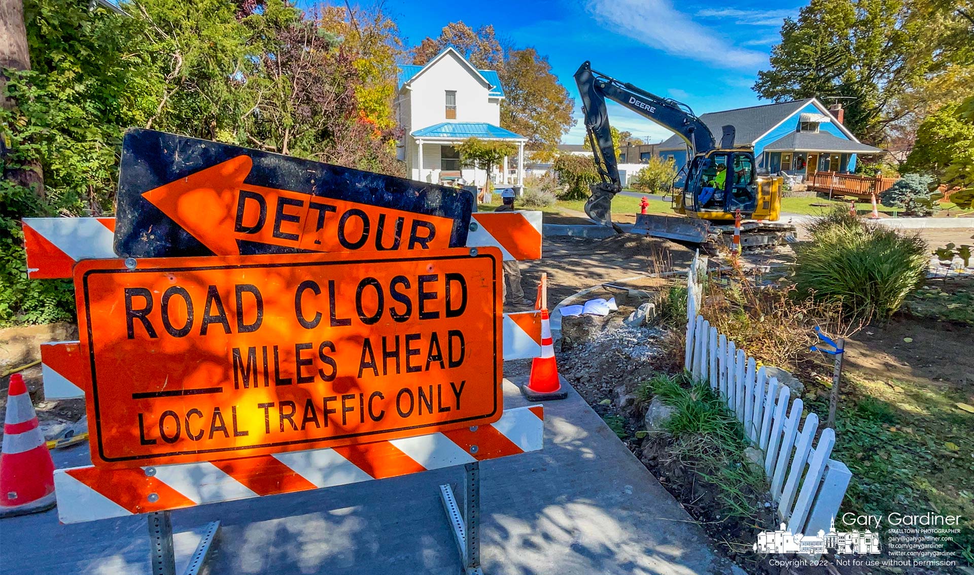There's no way to go home from this alley at the end of East Home Street where a contractor is preparing the roadway for repaving as part of the upgrade of Home and its connecting alleys. My Final Photo for October 20, 2022.