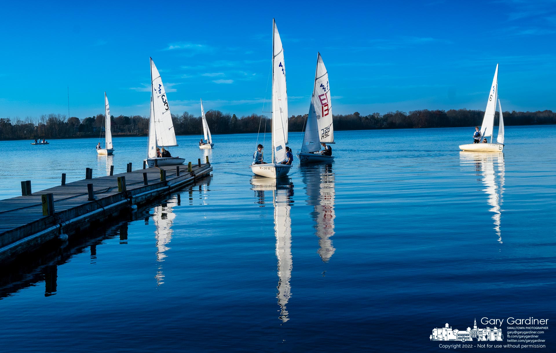 Sailors return to the dock at Hoover Sail Club following an afternoon enjoying calm waters, light winds, and friendly competition on Hoover Reservoir Thursday. My Final Photo for Nov. 3, 2022.