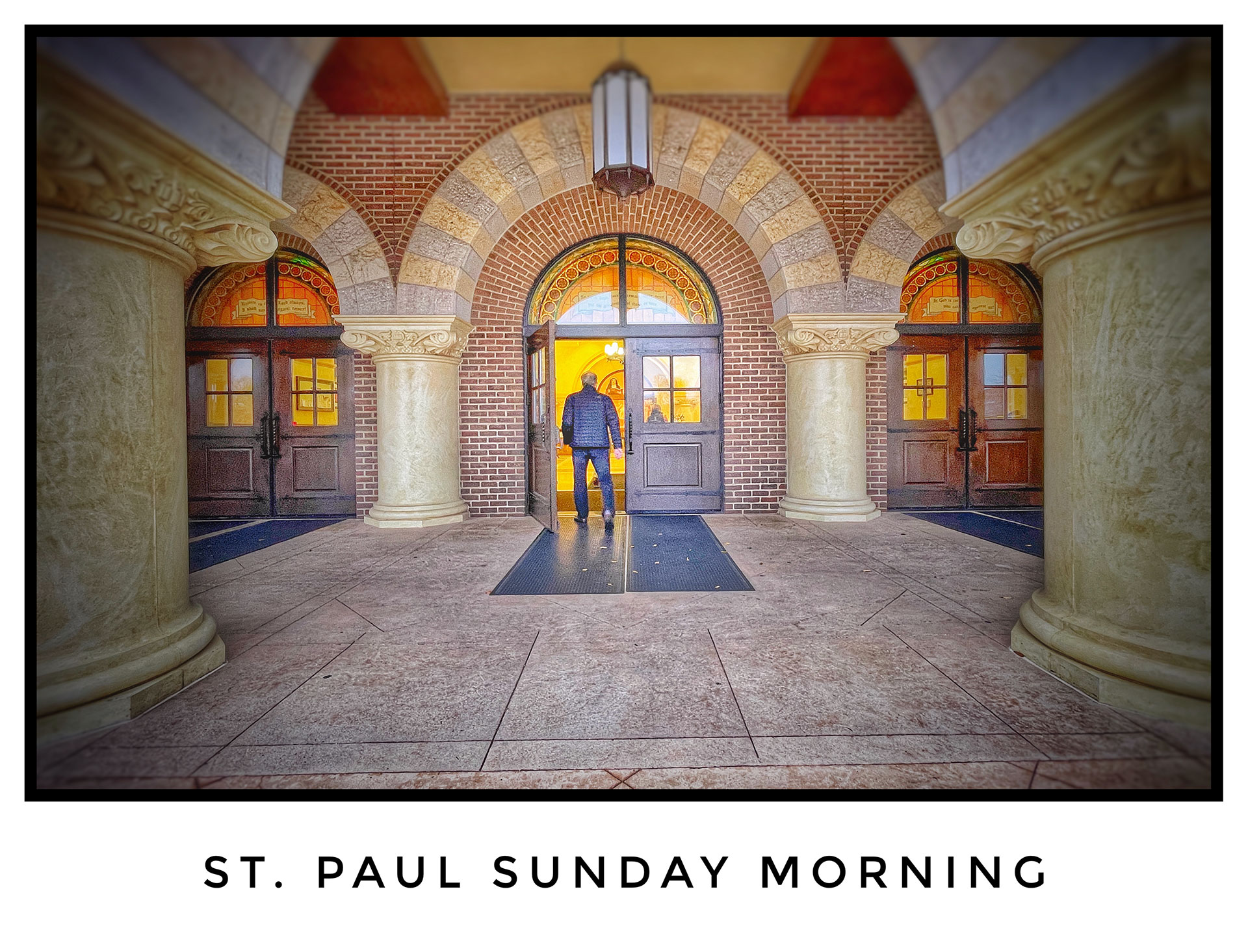 A parishioner enters St. Paul the Apostle Catholic Church for the first Mass of the day. My Final Photo for November 13, 2022.