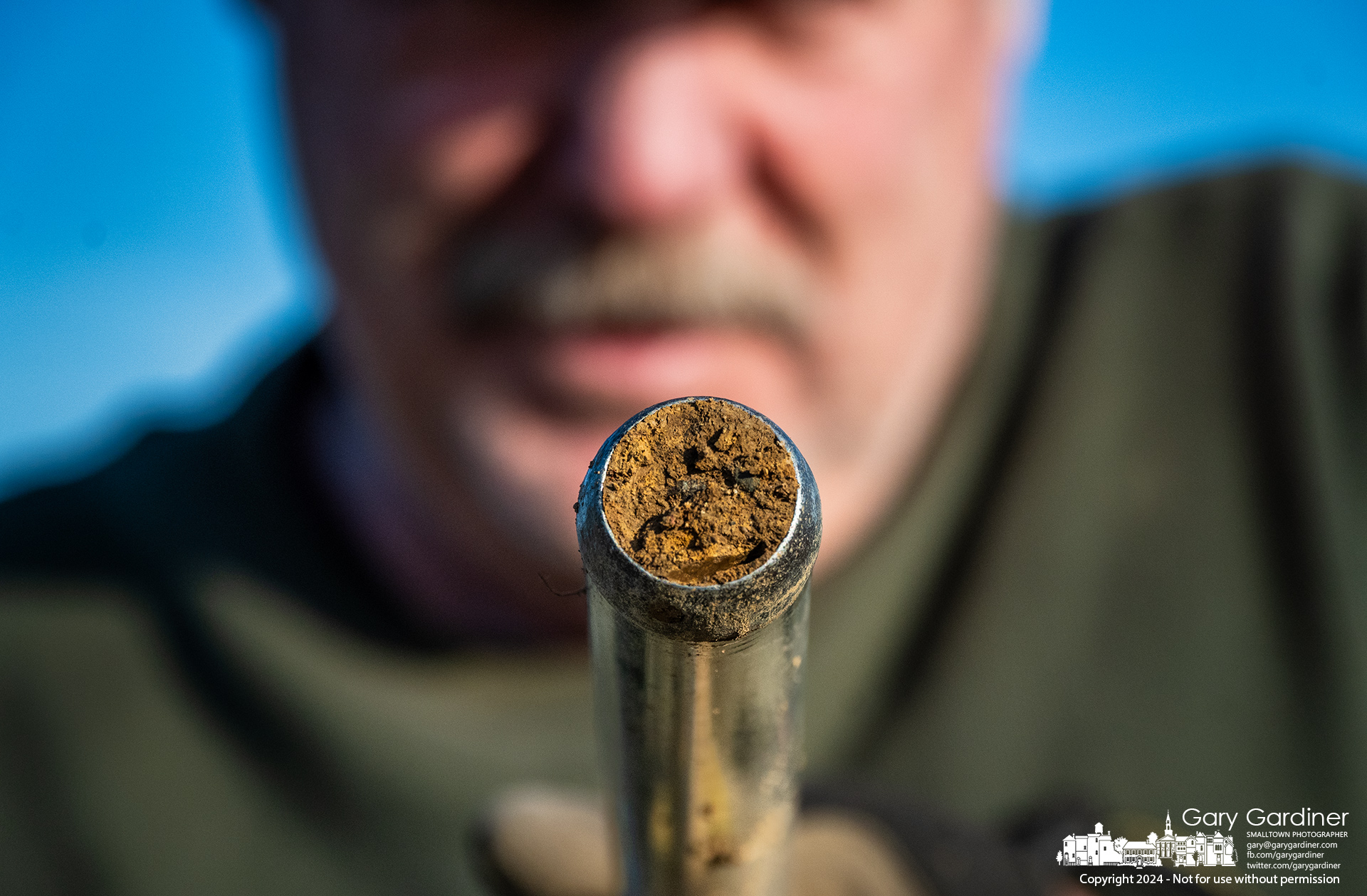 Farmer Kevin Scott displays a soil sample bored from a field off Cooper and Collegeview Roads where after having the sample tested will be planting a crop as soon as early April depending on soil and weather conditions. My Final Photo for February 26, 2024.