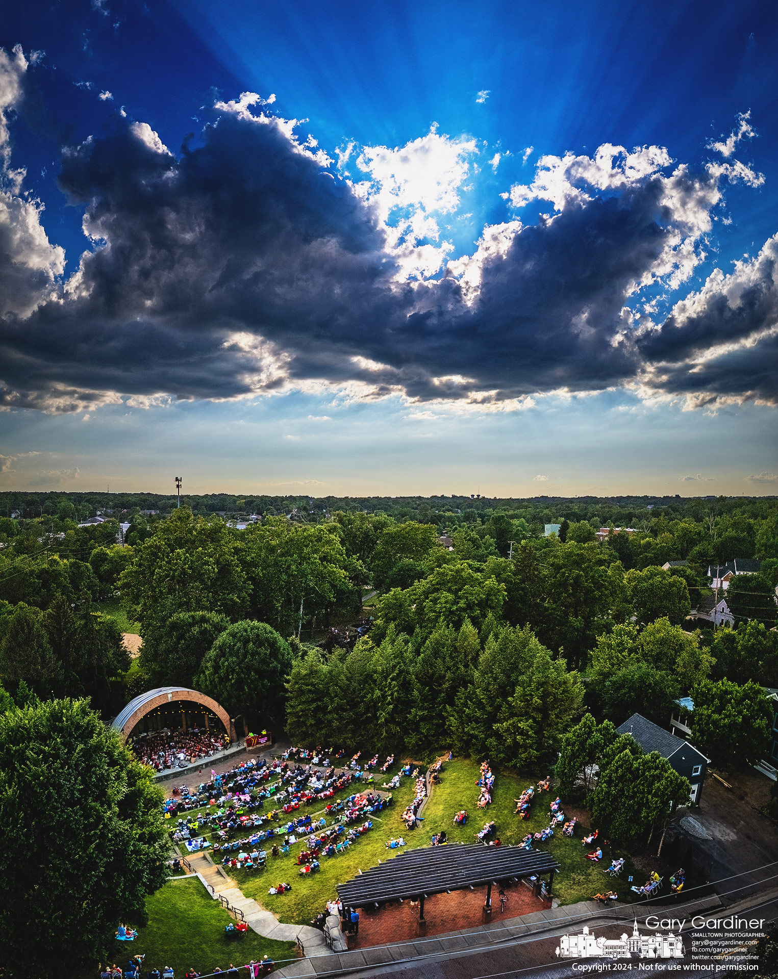 The Westerville Concert Band performs in the Alum Creek North Amphitheater, opening the July series of Sunday night concerts in the park. My Final Photo for July 7, 2024.