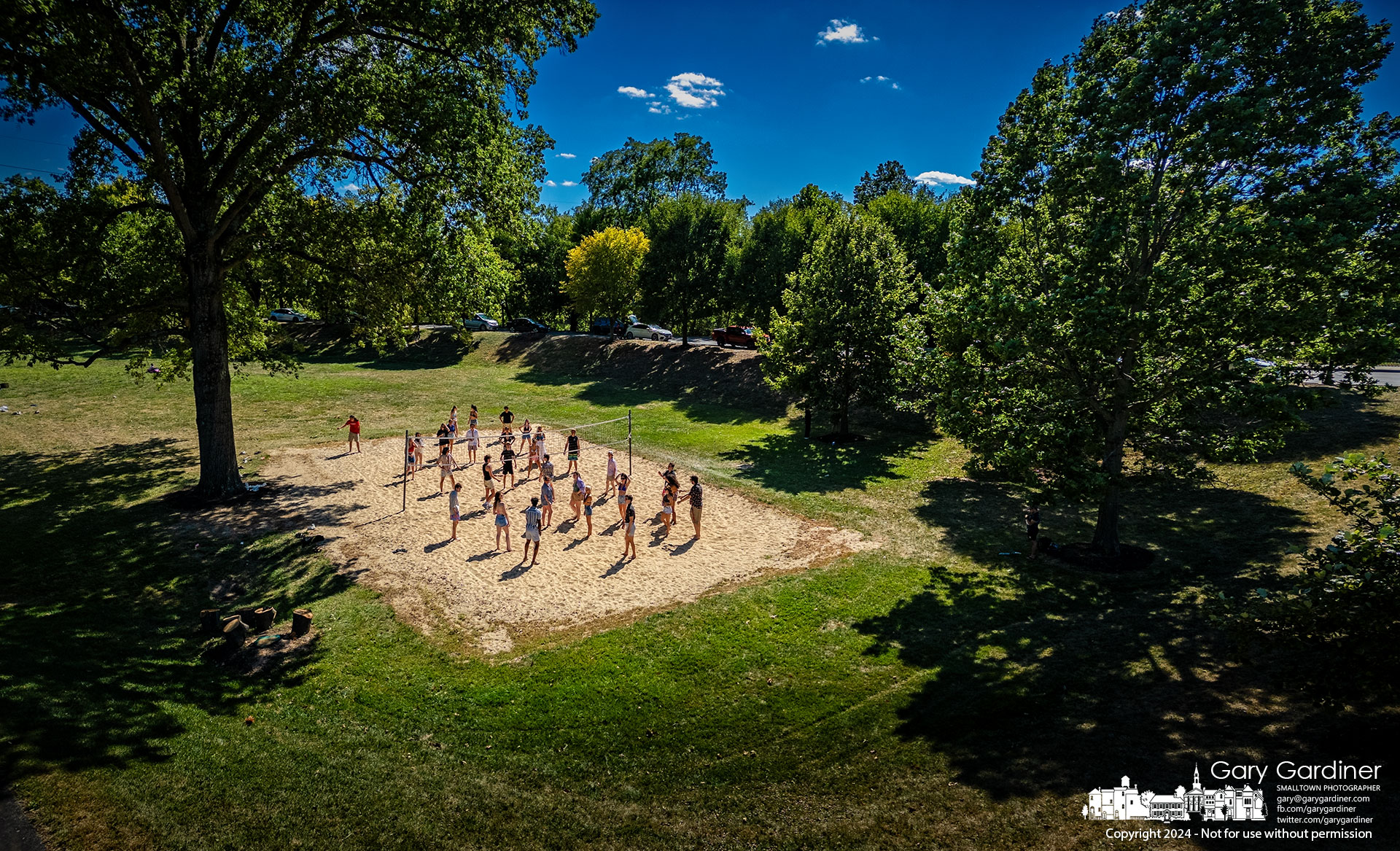 Otterbein University students who stayed on campus for the Labor Day weekend enjoyed the holiday with food and volleyball in Alum Creek Park North. My Final Photo for September 2, 2024.