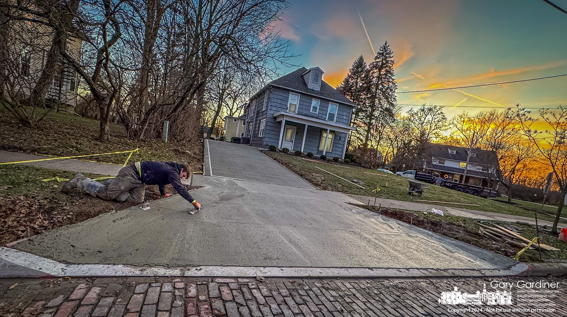 The Hancock House on West Park at Grove gets its first driveway after Otterbein sold the historic house to an individual with a vehicle. My Final Photo for December 17, 2024.