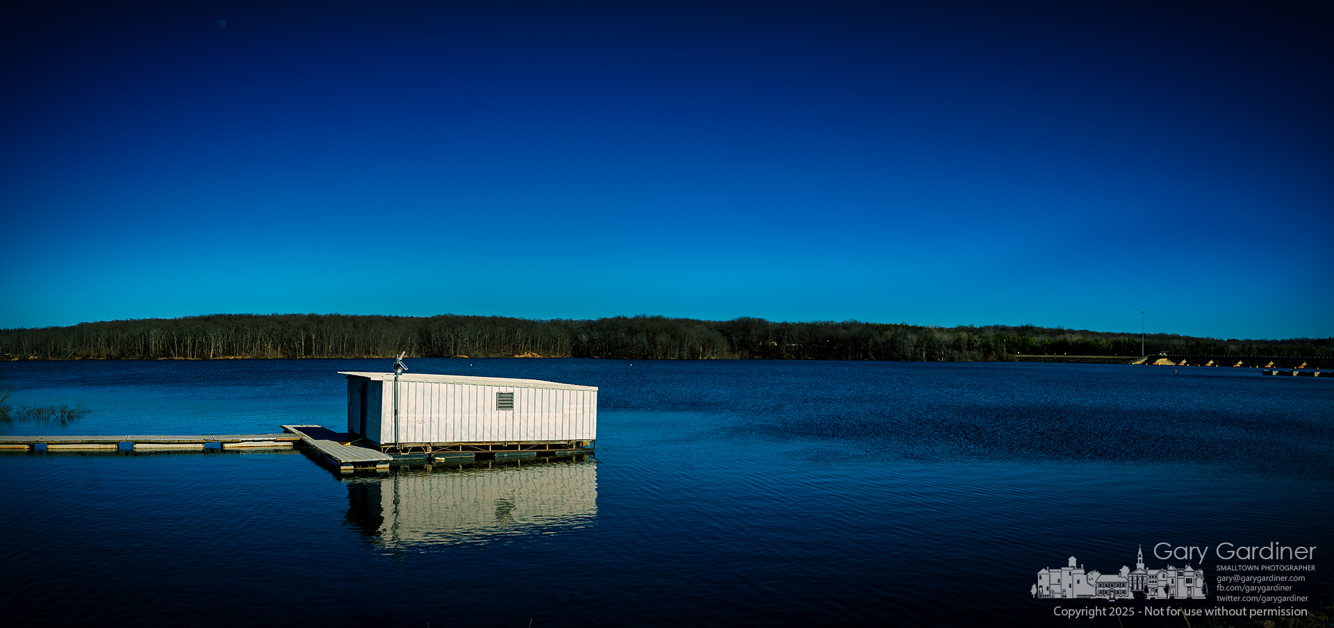 Still waters and clear skies at Hoover Reservoir completed the weekend. My Final Photo for March 9, 2025.