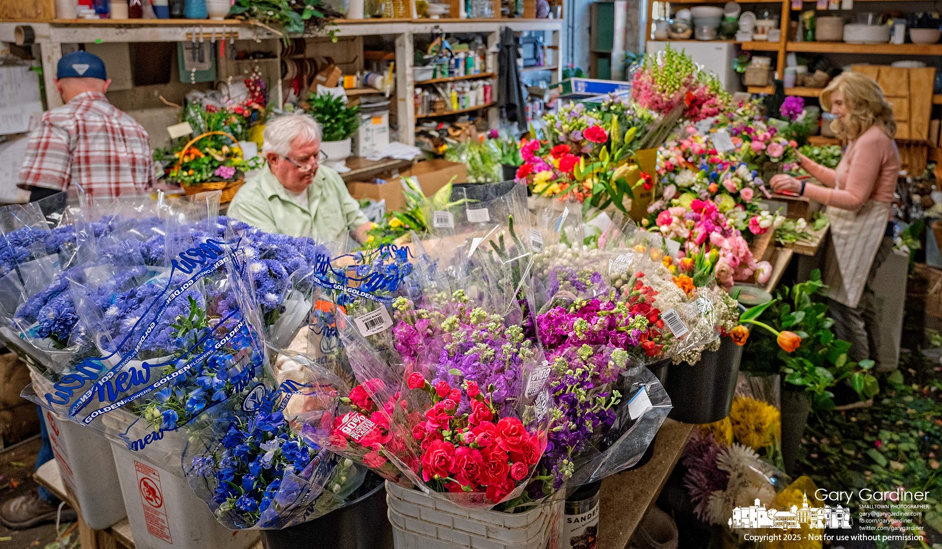 The Talbott's Florist workroom was bustling on Saturday as staff filled Mother's Day orders, including 90 placed that same day. My Final Photo for May 10, 2025.