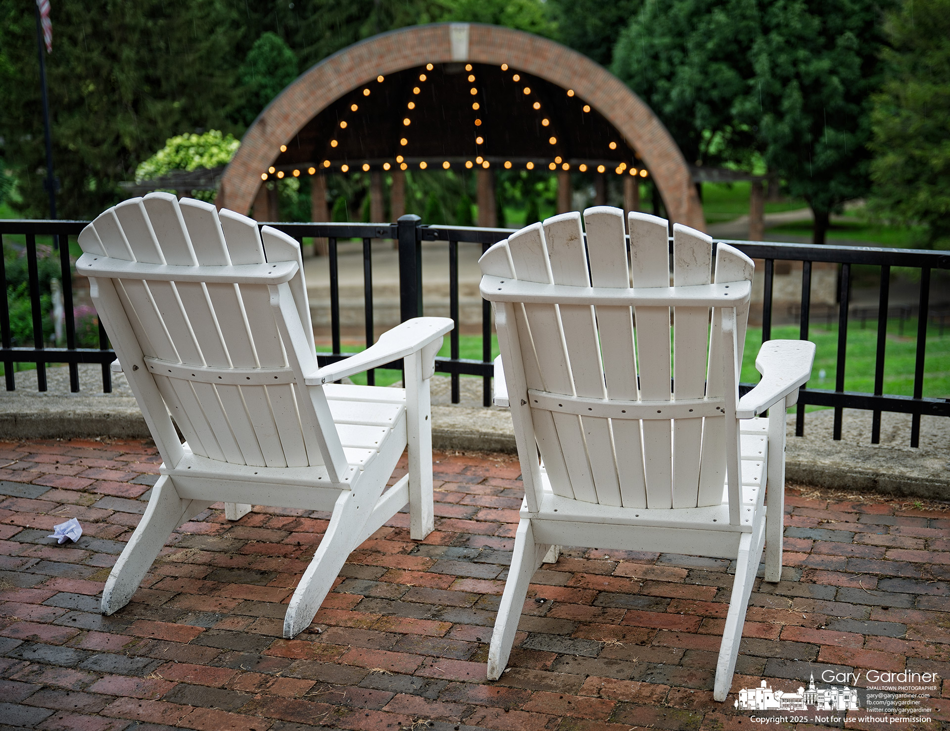Two Adirondack chairs were set out Saturday afternoon in what their owners believed was the best spot for Sunday evening’s The British Invasion concert at the Alum Creek Park amphitheater. My Final Photo for July 19, 2025.