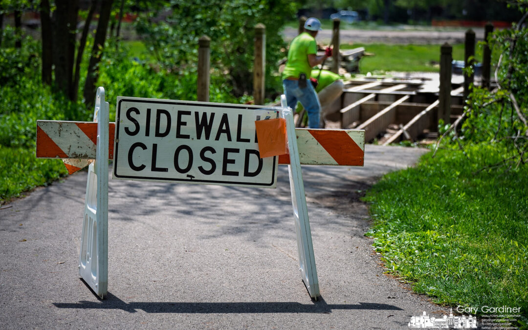 Sidewalk Closed. Bridge Removed.