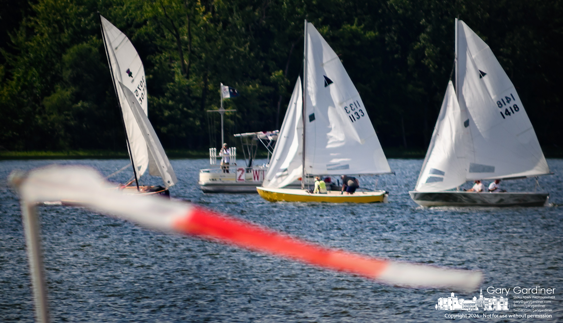 A windsock at Hoover Sail Club is a landlubber's indication of a great day for sailors from the club who spent the afternoon in friendly races across. (My Final Photo for August 16, 2026. Photo by Gary Gardiner)