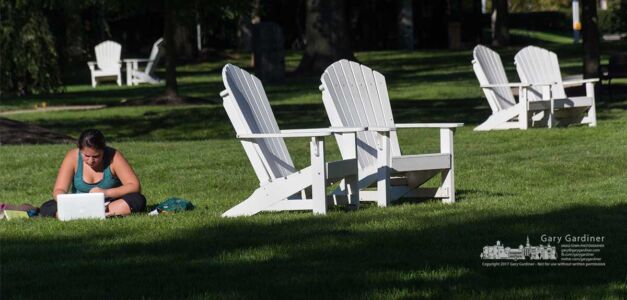 An Otterbein student takes advantage of near-perfect fall weather to stretch out on the campus lawn for an afternoon study session. My Final Photo for Oct. 18, 2017. An Otterbein student takes advantage of near-perfect fall weather to stretch out on the campus lawn for an afternoon study session. My Final Photo for Oct. 18, 2017.