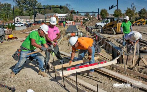 Construction workers install forms for the new sidewalks leading into the parking lot in front of Panera on South State Street where the new intersection is expected to be finished by the end of the month. My Final Photo for Oct. 19, 2017. Construction workers install forms for the new sidewalks leading into the parking lot in front of Panera on South State Street where the new intersection is expected to be finished by the end of the month. My Final Photo for Oct. 19, 2017.