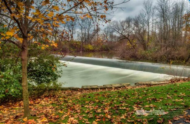 Rushing water flows over the lowed dam at Alum Creek Park North in Westerville during a Sunday afternoon rain storm. My FinalPhoto for Nov. 5, 2017 Rushing water flows over the lowhead dam at Alum Creek Park North in Westerville during a Sunday afternoon rain storm. My Final Photo for Nov. 5, 2017.