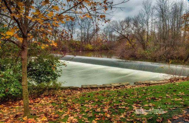 Rushing water flows over the lowed dam at Alum Creek Park North in Westerville during a Sunday afternoon rain storm. My FinalPhoto for Nov. 5, 2017 Rushing water flows over the lowhead dam at Alum Creek Park North in Westerville during a Sunday afternoon rain storm. My Final Photo for Nov. 5, 2017.