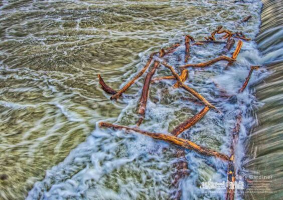 Water runoff from saturated fields and forests creates virulent eddies below the Alum Creek North spillway dam in Westerville. My Final Photo for Nov. 22, 2017. Water runoff from saturated fields and forests creates virulent eddies below the Alum Creek North spillway dam in Westerville. My Final Photo for Nov. 22, 2017.