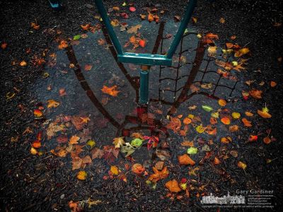 Fallen leaves ring the puddle that formed around one of the playground sets in Planet Westerville after a weekend of rain and wind. My Final Photo for Nov. 19, 2017. Fallen leaves ring the puddle that formed around one of the playground sets in Planet Westerville after a weekend of rain and wind. My Final Photo for Nov. 19, 2017.