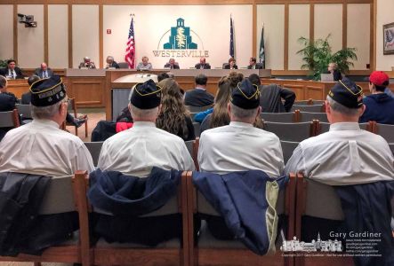 Members of the American Legion sit at the rear of council chambers before accepting a proclamation from the city thanking them and all veterans for their sacrifice and service. My Final Photo for Nov. 7, 2017. Members of the American Legion sit at the rear of council chambers before accepting a proclamation from the city thanking them and all veterans for their sacrifice and service. My Final Photo for Nov. 7, 2017.