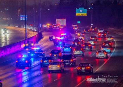 Blendon Police direct traffic around a two-vehicle car crash on I-270 between the Dempsey Road bridge and Westerville Road. My Final Photo for Dec. 18, 2017. Blendon Police direct traffic around a two-vehicle car crash on I-270 between the Dempsey Road bridge and Westerville Road. My final Photo for Dec. 18, 2017.